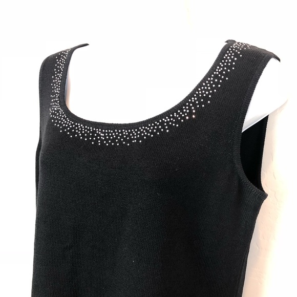 St. John S Top Black Santana Knit Crystals A - Picture 4 of 8